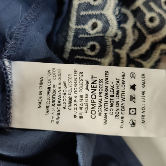 Simplee Embroidered Romper, Denim Blue Colored 100% Cotton Size Small - Picture 10 of 10